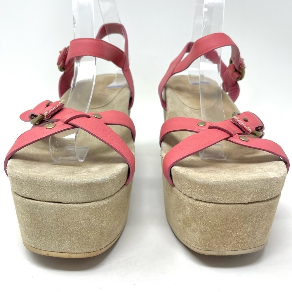 New Miu Miu Pink Leather Flatform Sandals Size 40 - Picture 4 of 14